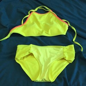 Neon yellow matching bikini